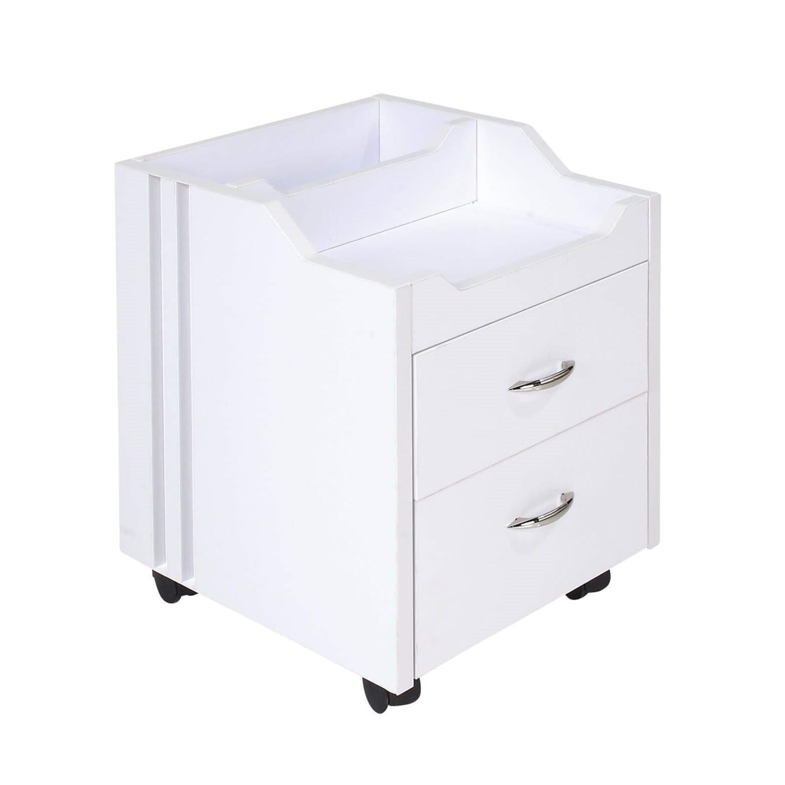 J&A KM Pedicure Trolley Pedi Cart for Nail Salon Short Supplies Storage Furniture, White