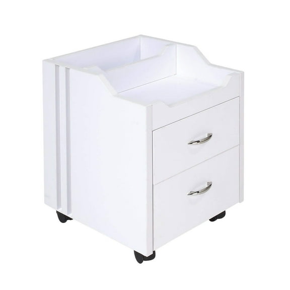 J&A KM Pedicure Trolley Pedi Cart for Nail Salon Short Supplies Storage Furniture, White