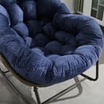 thumbnail image 3 of Outdoor Rattan Rocking Chair with Padded Cushion, Oversized Rocking Papasan Chair, Papasan Recliner Chair, Rocking Egg Chair  for Front Porch, Living Room, Patio, Garden, Navy Blue, 3 of 9