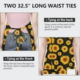 thumbnail image 6 of Black Sunflower Pattern Apron-Garden Aprons for Women with Pockets-Cotton Linen Waterproof Kitchen Cooking Gardening Aprons Adjustable for Kitchen,Cooking,BBQ and Salon 33x27 Inch, 6 of 7
