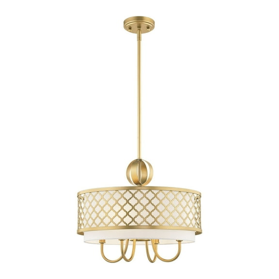 Livex Lighting Arabesque 5 Light Pendant Light in Soft Gold