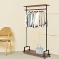 thumbnail image 3 of Clothes Rack Garment Rack With Wheels Freestanding Clothes Display Stand Store Clothes Rack Freestanding Garment Display Stand Store Clothes Organizer w/Wheels Clothing Garment Rack Display Stand, 3 of 12