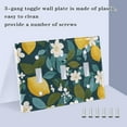 thumbnail image 3 of Yayeee Toggle Light Switch Wall Plate 3-Gang 6.37"x4.48" Decorative Outlet Cover, Green Lemon Leaves, 3 of 7
