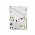 thumbnail image 2 of Saying Soft Flannel Fleece Throw Blanket, Modern Loving You are My Sunshine Calligraphy with Swirls and Blossoming Flowers, Cozy Plush for Indoor and Outdoor Use, 50" x 70", Multicolor, by Ambesonne, 2 of 6