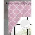 thumbnail image 2 of Pink Morocco Swag Valances for Windows, Small Curtains Drapes, Moroccan Boho Ethnic Abstract Grid Art Kitchen Window Curtains Over Sink Window Treatment Valance for Bedroom/Bathroom 56"x36", 2 of 5