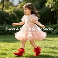 thumbnail image 2 of TELOLY 4Pairs Kids Socks,8-10 Years Old Ruffle Socks,Solid Color Lace Socks,Combination1, 2 of 7
