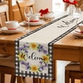 thumbnail image 5 of Spring Flowers Table Runner 70 Inches, Country Botanical Leaves Garland Retro Plaid Bed Runner Dresser Scarves Tabletop for Indoor Outdoor Parties/Ceremony/Banquet, 13" x 70", 5 of 9
