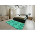 thumbnail image 4 of Ahgly Company Indoor Square Patterned Dark Turquoise Green Area Rugs, 7' Square, 4 of 6