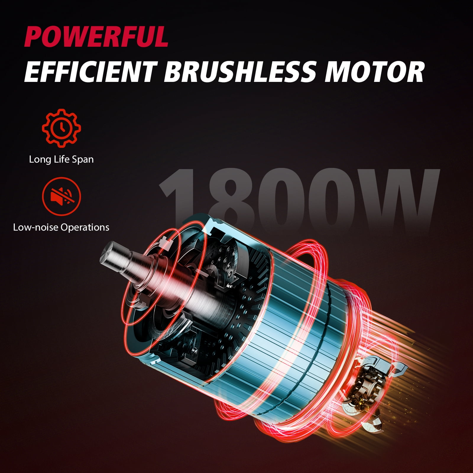 PowerSmart 2600PSI Electric Brushless Pressure Washer, 1.2GPM, 1800W, 27FT Hose, Safety Lock