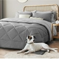 thumbnail image 6 of U by Bedsure Grey King Size Comforter Set - 7 Pieces Reversible King Bed in a Bag, King Bed Set with Comforters, Sheets, Pillowcases & Shams, 6 of 13