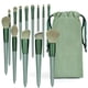 thumbnail image 1 of Green Kabuki Brush Set - 13 Premium Synthetic Makeup Brushes for Eyes, Face & Blush with Travel Bag Compatible. Ideal for Eyeshadow, Eyeliner, Powder, 1 of 4