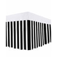 thumbnail image 2 of Black and White Stripe Bed Skirt Queen Size 18 Inch Drop, Modern Minimalist Geometric Vertical Linens Adjustable Elastic Dust Ruffles Bedskirt for Queen Bed Wrap Around Pleated Mattress Frame Cover, 2 of 9