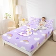 thumbnail image 3 of Castle Fairy Rainbow Letter S Queen Sheet Sets 4 Pieces for Kids,Cartoon Love Heart Print Bed Set, 3 of 6