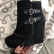thumbnail image 4 of Zapatos casuales cómodos de estilo Clan con tacón inclinado y punta redonda para mujer, zapatos sólidos para exteriores Wmkox8yii sa2289, 4 of 4