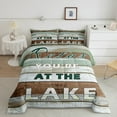 thumbnail image 2 of Feelyou Rustic Lake House Full Size Comforter Sets, Hunting and Fishing Bedding Comforter Set, Farmhouse Adventure Reversible Bedding Sets, Breathable Home Decor, 3 Pieces, 2 of 8