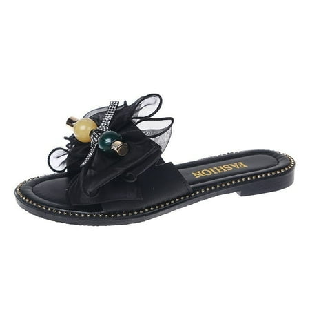 

New Summer Fashion Beaded Sweet Bow Women s Sandals