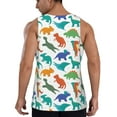thumbnail image 3 of Fotbe Colorful Dinosaur Pattern Men's Quick Dry Workout Tank Top Gym Muscle Tee Fitness Bodybuilding Sleeveless T Shirt Breathable Workout Shirt-3X-Large, 3 of 9