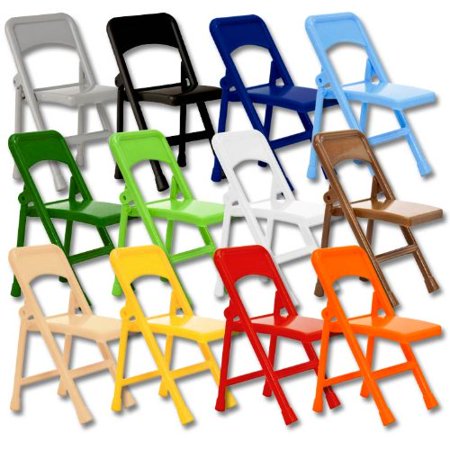 Set Of 12 Different Color Plastic Toy Folding Chairs For Wwe Wrestling Action Figures