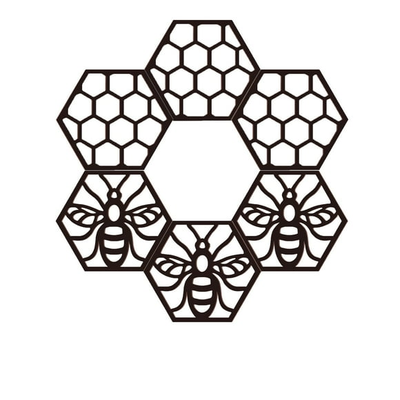 Artesanía de madera decorada con panal hexagonal para paredes del hogar y decoraciones de patio. Colgantes huecos.