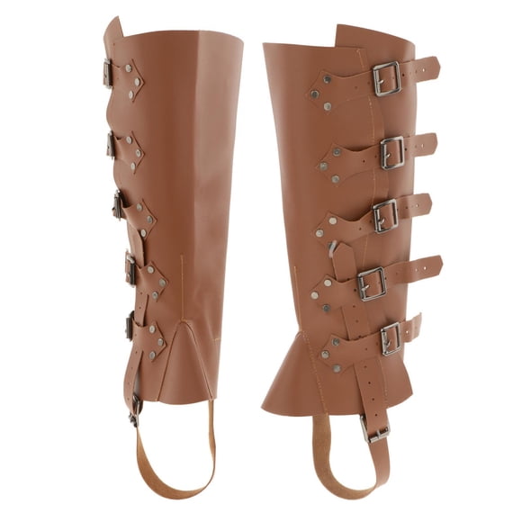 pitrice Medieval Leg Leather Armor Part Brown Cover Shoes Boots