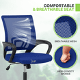 thumbnail image 5 of Magshion Mesh Office Chair Desk Chair, Mid Back Ergonomic Adjustable Height Rolling Swivel Computer Chair with Lumbar Support, Navy Blue, 5 of 12