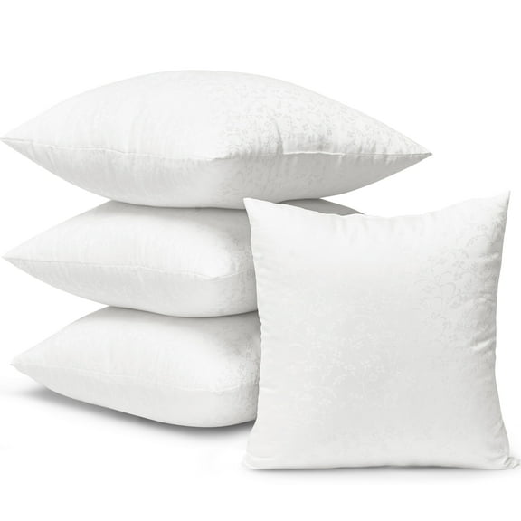 HOMTEC Throw Pillow Inserts, Fluffy Decorative Cushion, Square Form Pillow For Couch Bed Inserts, Pack of 4, 20" x 20"