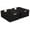 Black 2 Pack, variant on Foldable Fabric Storage Basket for Shelves, Linen Decorative Storage Bin with Wooden Handles, Small Organizer Cube for Closet, Rectangle Canvas Box for Organizing, Decor, 15x10.6x6 Inches (Blcak)
