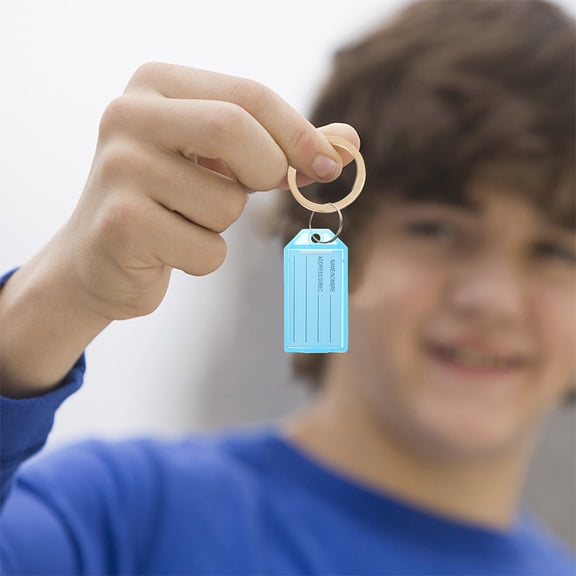 WRISTBIQUE 40Pcs Plastic Key Tags for Women Family Members Assorted Color