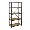 thumbnail image 2 of Walker Edison Rustic Metal and Media Bookcase, Reclaimed Barnwood, 2 of 8