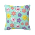 thumbnail image 1 of ZICANCN Daisy Floral Pattern Decorative Throw Pillow Covers, Bed Couch Sofa Decorative Knit Pillow Covers for Living Room Farmhouse, 18"x18", 1 of 8