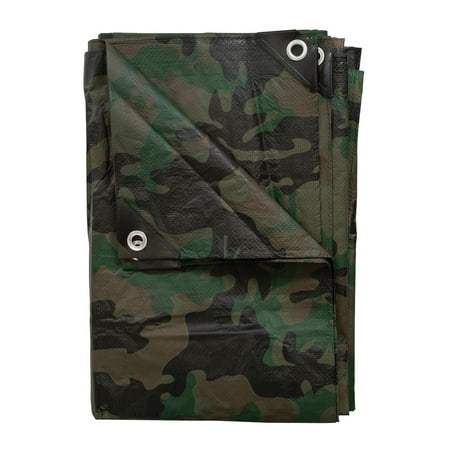 Stansport Medium Duty Ripstop Tarp 6 Mil Thick 10' x 12' Woodland Camo