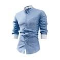 thumbnail image 2 of Breathable Men's Shirt Casual Business Long Sleeve Solid Color Buckle Sports Shirt for Every Occasion, 2 of 7