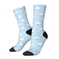 thumbnail image 1 of Fotbe Goose White Flowers Calcetas Largas con Estampado para Hombre y Mujer – Calcetas de Compresión Transpirables y Elásticas, Viajar y Uso Diario Talla 5-11, 1 of 6