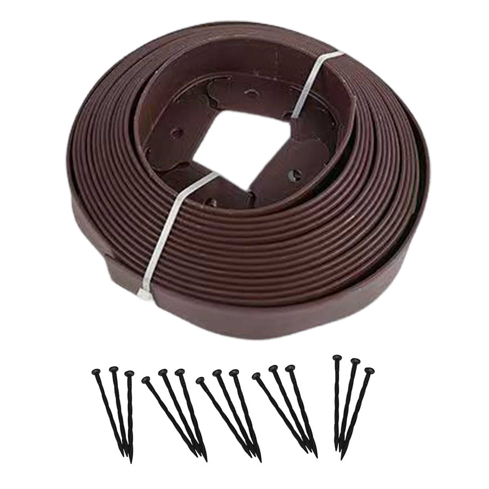 Callipe Landscape Edging Border No Dig All-weather Garden Isolation Edging Border with Spikes Easy-to-Install Cuttable Isolation Edging for Flower Beds Yard