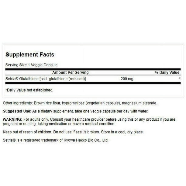 Swanson Reduced L-Glutathione Double Strength - Featuringsetria 4 Pack -  Walmart Business Supplies
