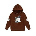 thumbnail image 5 of SERTG Children's Halloween Two-Piece Set Hooded Sweatshirt with Cute Printed +Casual Long Pants Long Sleeved Set Tops and Pants for Kids 2-13 Years(Brown,3 Years), 5 of 5