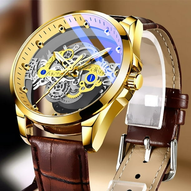 Reloj transparente completamente automático para hombre, reloj luminoso resistente al agua, reloj transparente completamente automático para hombre