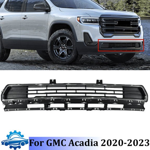 Front Lower Bumper Grille Grill w/Chrome Trim For GMC Acadia 2020 2021 2022 2023