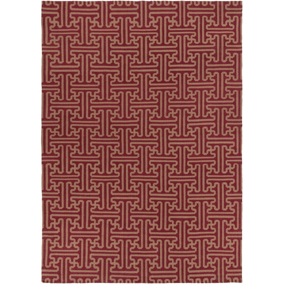 Hauteloom Bentonville Wool Living Room, Bedroom Area Rug - Transitional - Rust, Tan - 9' x 13'