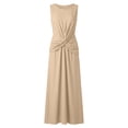 thumbnail image 6 of Women's Sleeveless Summer Maxi Dress, Elegant Ruched Cross Front Swing Wedding Guest Casual Dresses, 6 of 7