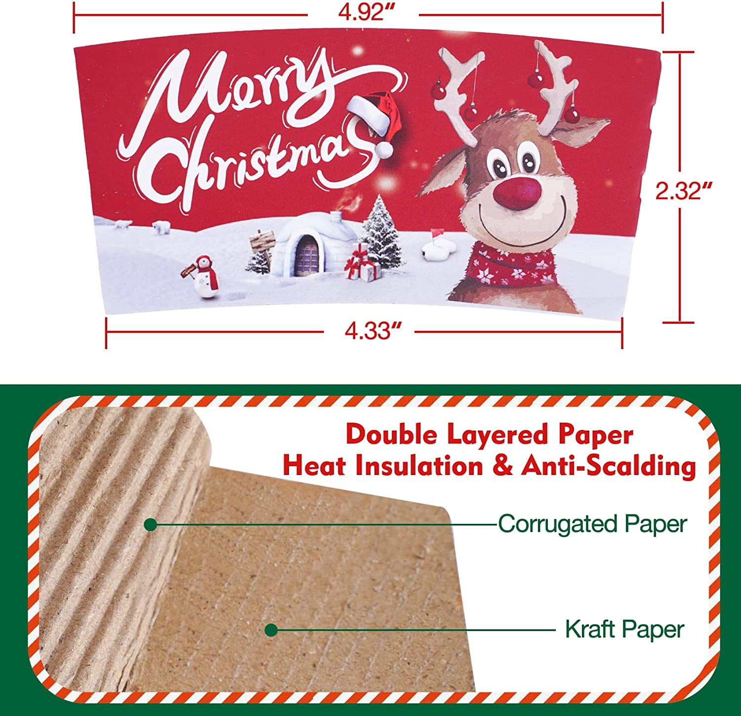 Christmas Coffee Cup Sleeves 40 Count Hot Chocolate Cocoa Paper Cup  Sleeves, Double-Layer Protective Heat Cold Drinks Insulated for Tea Cold  Beverage Fits 12 oz to 20 oz Cups, 5 Designs - Walmart.com