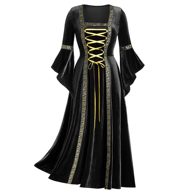 Leutsin Robe Longue à Manches Longues pour Femmes Grande Taille, Style Cool, Patchwork, Bandage