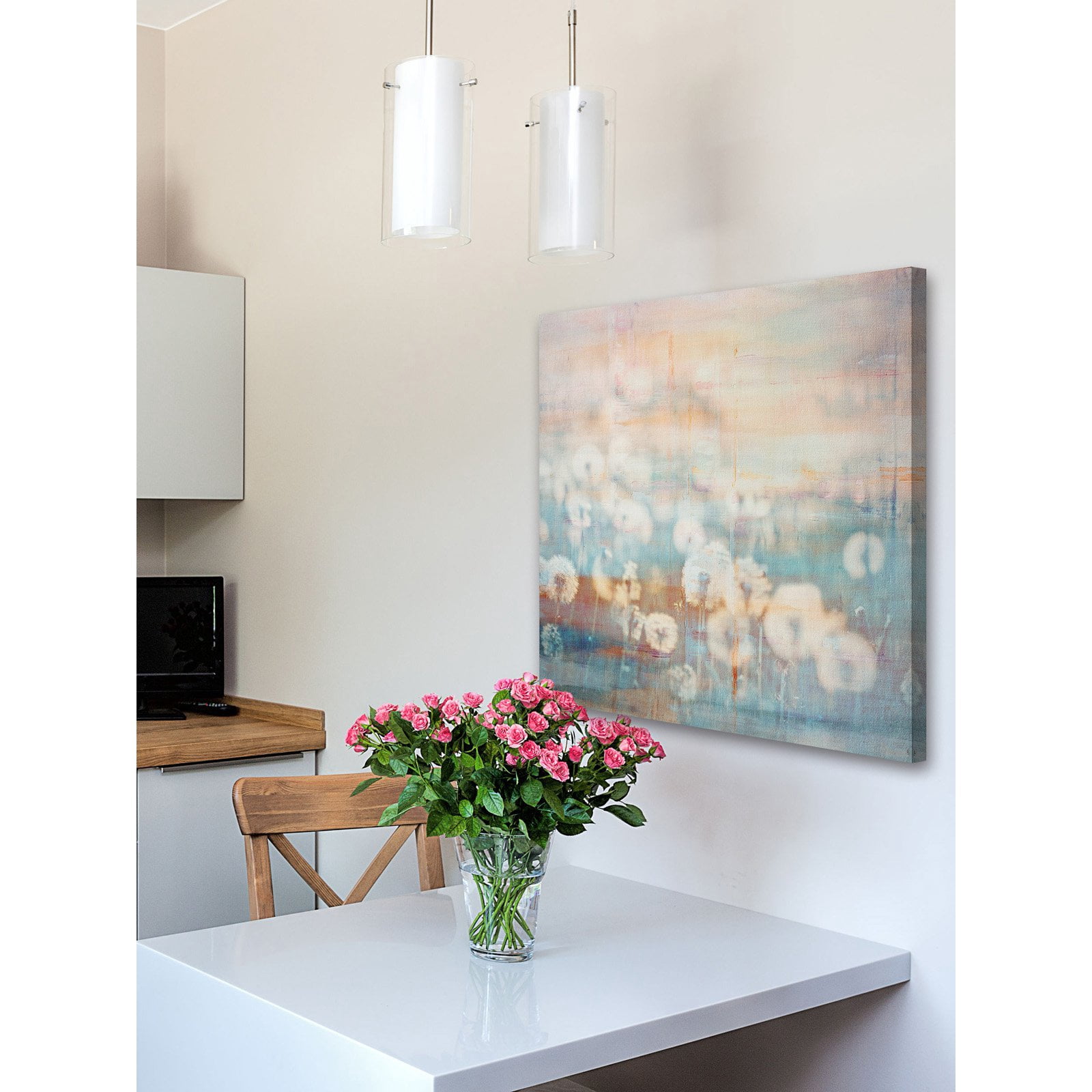 "Hazy Dandelions" Painting Print on Wrapped Canvas