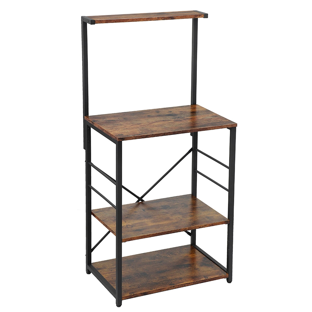 4/5Tier Wood Kitchen Storage Stand Bakers Rack Shelf With 4/6 Storage