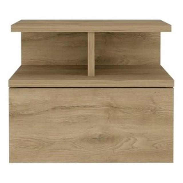 Pemberly Row Contemporary Floating Nightstand Engineered Wood Macadamia