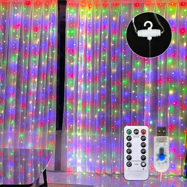 Yeacher Guirlande Lumineuse Alimentée par USB Rideau Éclairage Décoration pour Rendez-Vous Demande Réunion 8 Éclairages