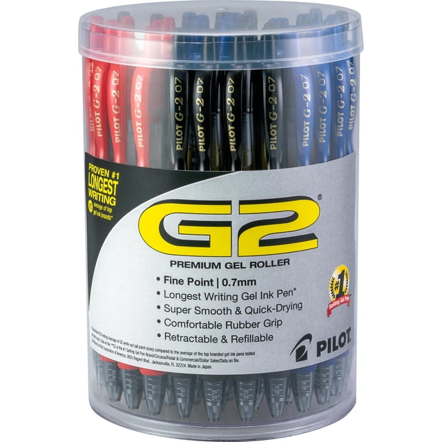 Bolígrafos de gel PILOT G2 punta fina 0,7 mm, paquete de 36