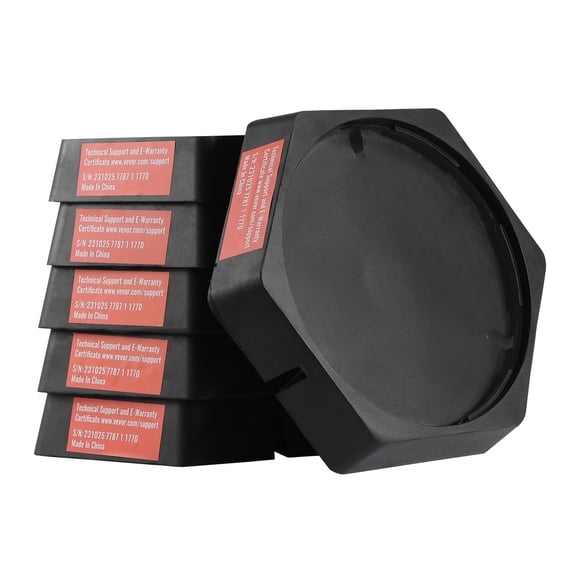 RV Leveling Pads 9 Inch Rubber Jack Stabilizers, Permanent Mount for 5th Wheel, Trailers, A/C Motorhomes, 5000 lbs Each, 6-Pack