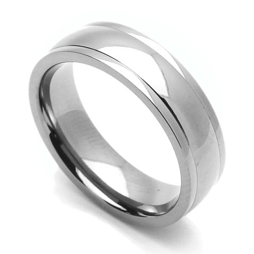 6mm Titanium Comfort Fit Wedding Band Promise Ring High Polish Domed Ring 