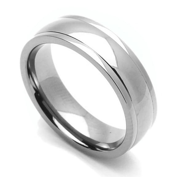 6MM Comfort Fit Titanium Wedding Band High Polish Domed Ring (Size 7 to 14)